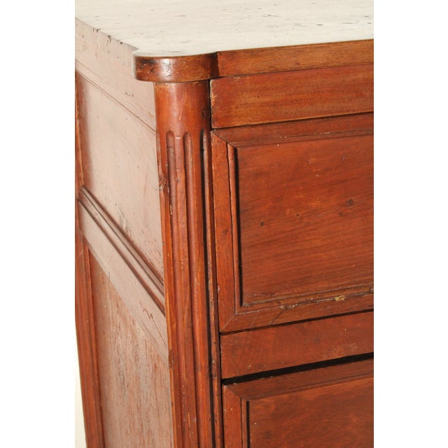 Brown Antique Louis XVI Style Fruit Wood Chest of Drawers For Sale - Image 8 of 14