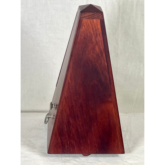 Vintage Wittner Mahogany Wood Maelzel Pyramid Metronome With Bell For Sale - Image 4 of 8