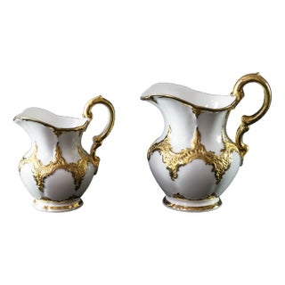 German Meissen Porcelain Cream and Milk Pitchers, 1970s, Set of 2 For Sale