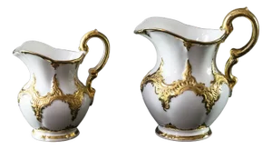 German Meissen Porcelain Cream and Milk Pitchers, 1970s, Set of 2