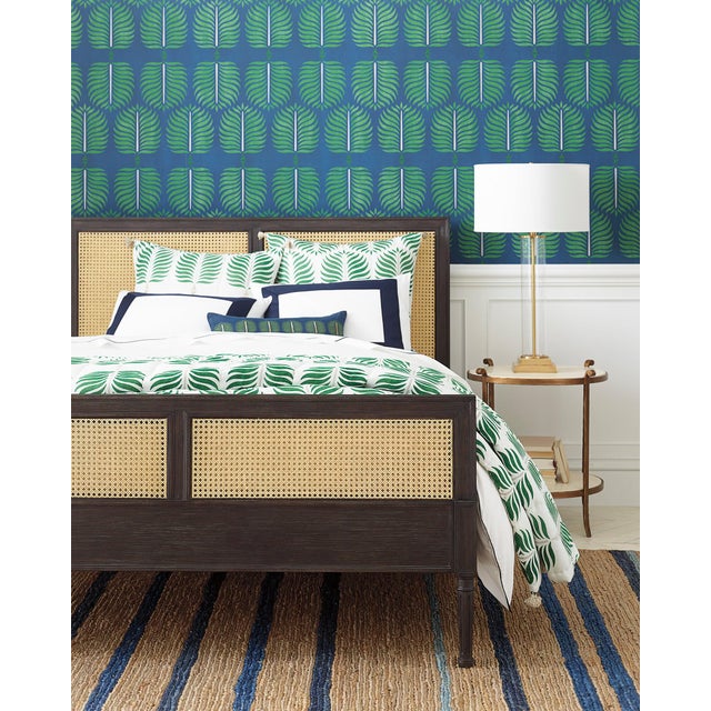 Serena & Lily Granada Print Navy Blue & Green Wallpaper Chairish