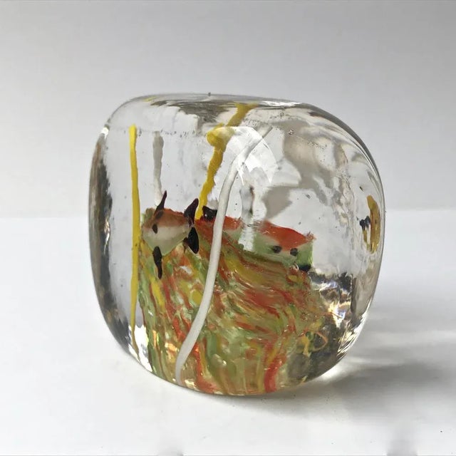 Italian Orange Gold Art Glass Fish Sculpture from Cenedese For Sale - Image 6 of 11