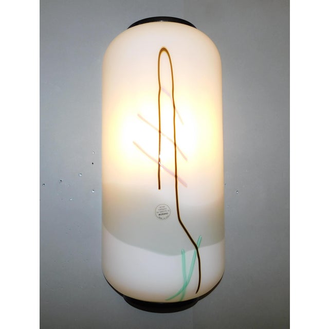 20th Century Frosted White Murano Sconces, a Pair For Sale - Image 4 of 7