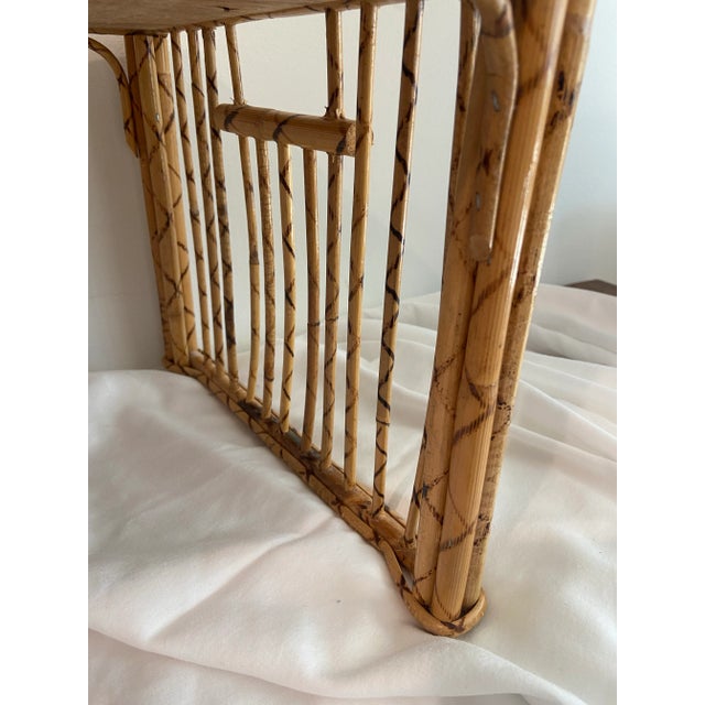 Vintage Bamboo Bed Tray With Burnt Bamboo Finish For Sale - Image 9 of 12