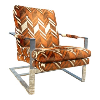 1970’s Milo Baughman Chrome Cube Lounge Chair For Sale