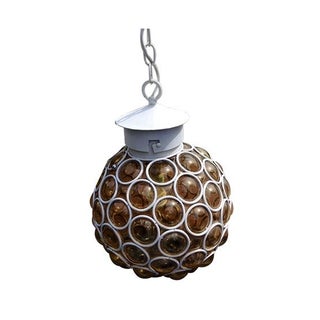 Mid-Century Brown Glass Hanging Pendant Light For Sale