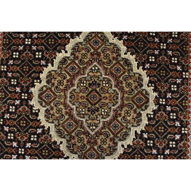 Tabriz Mahi Runner 2’8” X 14’3” Black Wool Traditional Hand-Knotted Rug For Sale - Image 9 of 13