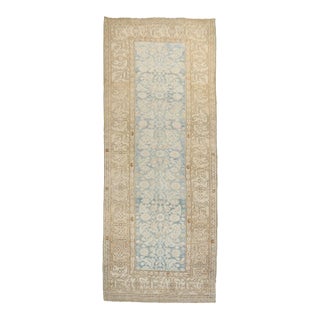 Early 20th Century Blue Khaki Persian Malayer Runner - 3'6" x 9'1" For Sale