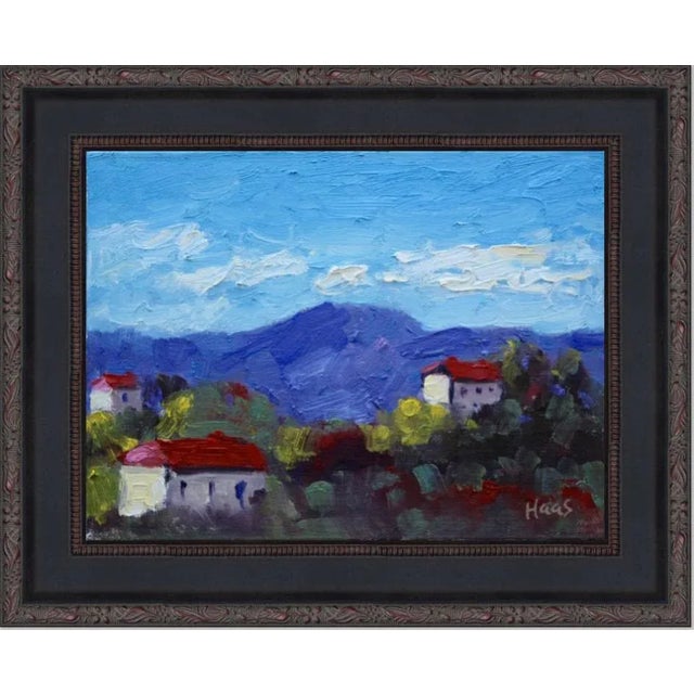 Contemporary "Red Roofs, Italy" Contemporary Impressionist Italian Landscape Oil Painting For Sale - Image 3 of 12
