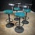 Green Vintage Bar Stools in Black with Green, Set of 4 For Sale - Image 8 of 8