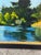 Late 20th Century Signed Camhi Lakeside Landscape Original Oil Painting For Sale - Image 5 of 12