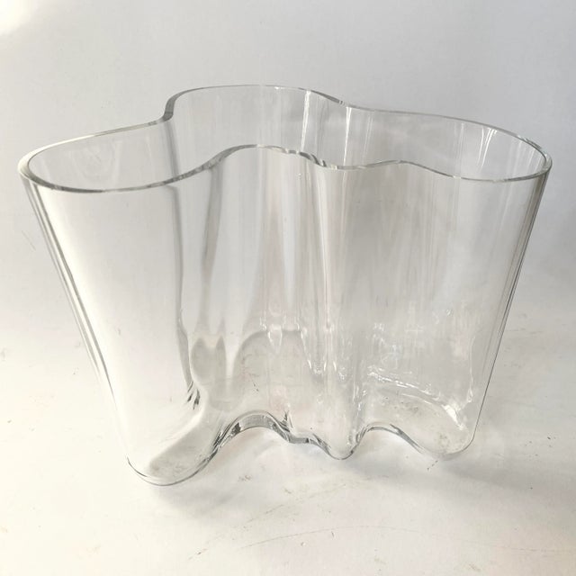 Glass Original Modern Clear Glass Savoy Vase by Alvar Aalto For Sale - Image 7 of 7