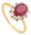 Mozambique 1.52ct Ruby & Diamond Statement Ring Size 5 in 14k Yellow Gold For Sale