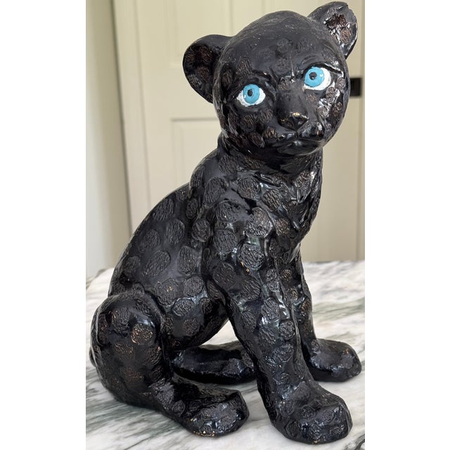 Vintage Studio Art Black Leopard Figure For Sale - Image 15 of 18
