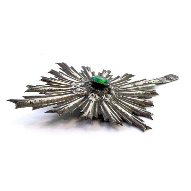 Silver Splendor Embossed with Fake Green Stone, in Very Good conditions. Designed from 2000 This piece has an attribution...