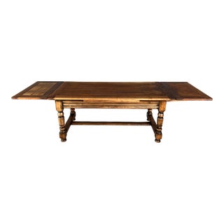 Antique French Farmhouse Trestle Extendable Dining Table For Sale