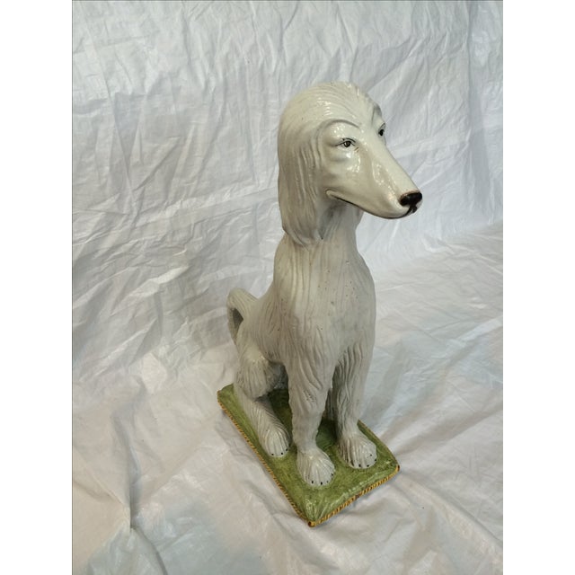 Italian Ceramic Afghan Hound Statue Chairish