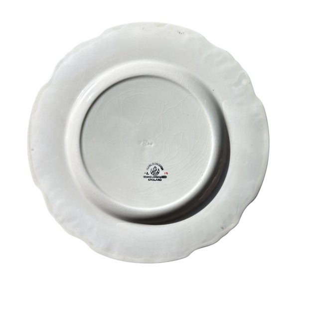 George Jones & Sons Antique English Green Marlborough Salad Plates by George Jones & Sons - Set of 5 For Sale - Image 4 of 5