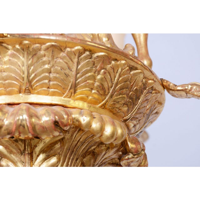 Wood Empire Gilded Chandelier, Austria, 1920s For Sale - Image 7 of 13