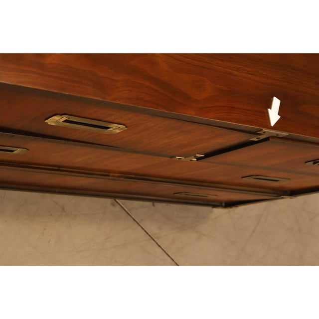 Lane Campaign Style Walnut Chest Of Drawers For Sale In Philadelphia - Image 6 of 18