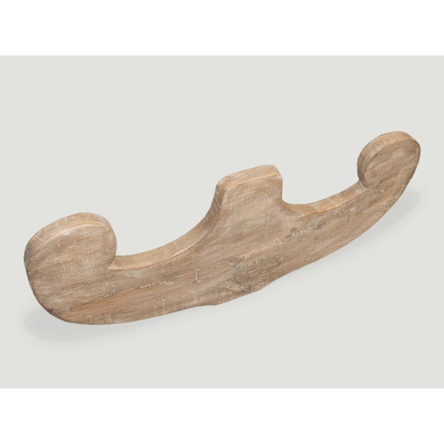 Andrianna Shamaris Architectural Teak Wood Wall Hanging For Sale - Image 4 of 6