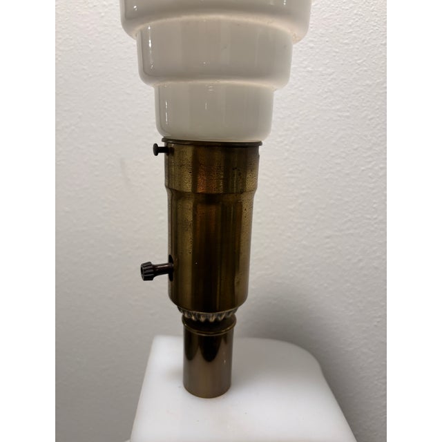 Moss Lighting 1950s sculptural acrylic floor lamp. The exterior of the lamp is in good condition with only minor...