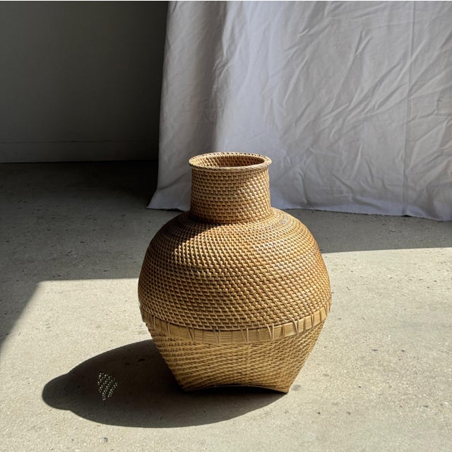 Indonesian Wickerwork Jar Basket For Sale - Image 10 of 18
