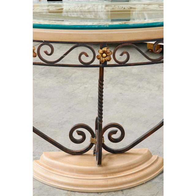 Console Table in Patinated Iron and Crystal For Sale - Image 9 of 14