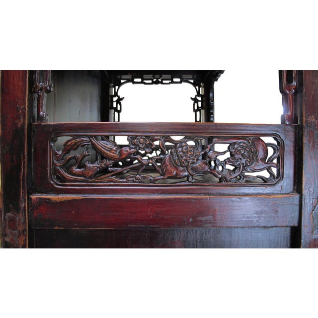 Pair Antique Open-Shelf Elm Display Cabinet For Sale - Image 11 of 17