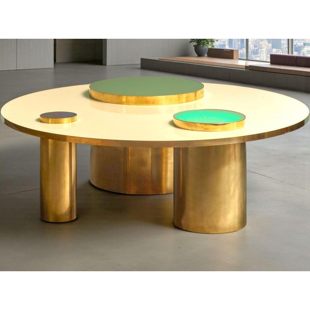 Italian Coffee Table in Brass and Glass from Justfurnituress SRL For Sale - Image 10 of 18