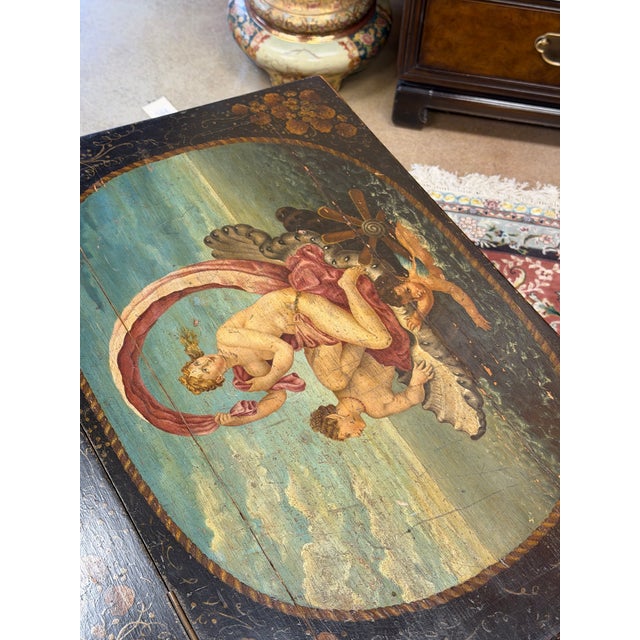 Antique 19th Century French Chinoiserie Hand-Painted Black and Gilt Ladies Writing Desk For Sale - Image 9 of 12