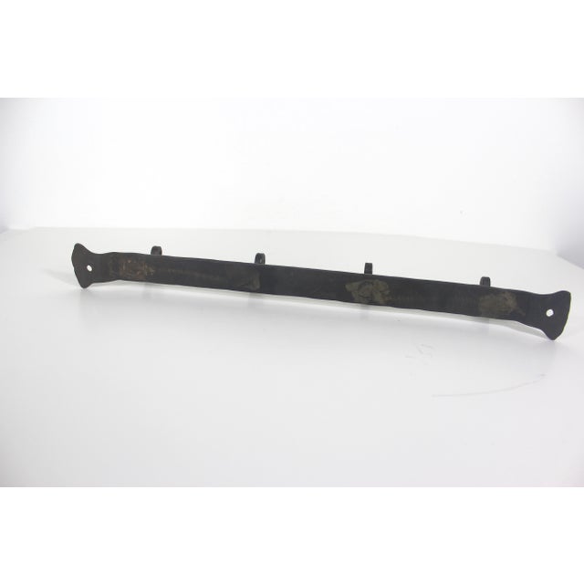 Vintage Forged Iron Wall Rack With Hooks For Sale - Image 10 of 11