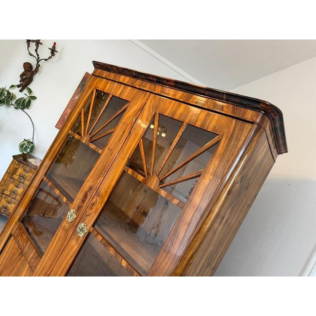 Biedermeier Display Cabinet in Walnut For Sale - Image 13 of 16