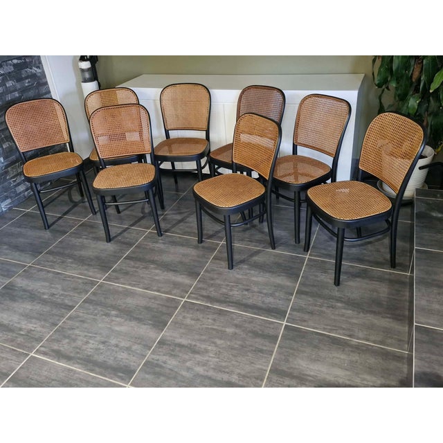 Josef Hoffmann Vintage Model 811 Chair by Joseph Hoffmann, 1990, Set of 8 For Sale - Image 4 of 12
