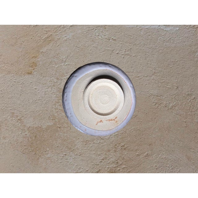 Vintage Japanese Studio Pottery Chawan Tea Bowl in Ivory & Blush Crackle Glaze For Sale In Los Angeles - Image 6 of 7
