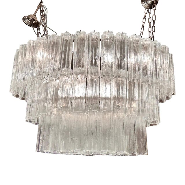 Oval Transparent Tronchi Murano Glass Chandelier by Simoeng For Sale - Image 10 of 10
