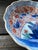 Antique Japanese Arita Imari Scalloped Porcelain Bowl – Hand Painted Blue & Iron Red For Sale - Image 4 of 13