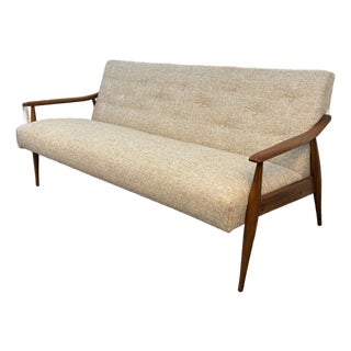 Vintage Sculpted Scandinavian Tufted Sofa For Sale