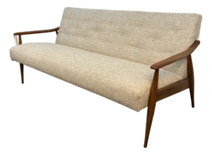 Vintage Sculpted Scandinavian Tufted Sofa