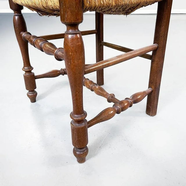 Italian Wooden and Straw Chairs, Late 1800s, Set of 6 For Sale - Image 13 of 18
