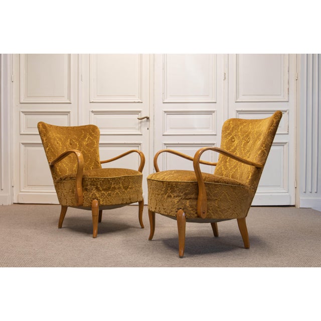 Danish Modern Lounge Chairs by Alfred Christensen for Slagelse Møbelværk, 1940s, Set of 2 For Sale - Image 14 of 14