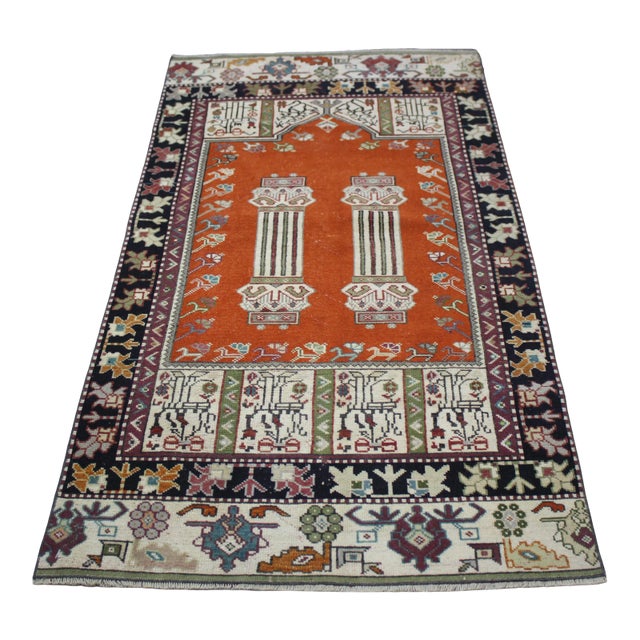 1970s Farmhouse Style Turkish Wool Oushak Area Rug For Sale
