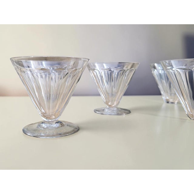 Baccarat Vintage Crystal Water Glasses with Rex Pattern from Baccarat, 1920s, Set of 7 For Sale - Image 4 of 9