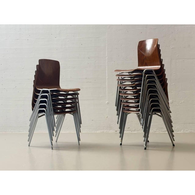 Stacking Chair with Pagholz Shell from Thur-Op-Seat, West Germany, 1970s For Sale - Image 11 of 18