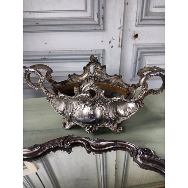 Louis XV Table Planter with Metal Mirror, 1890s For Sale - Image 5 of 13