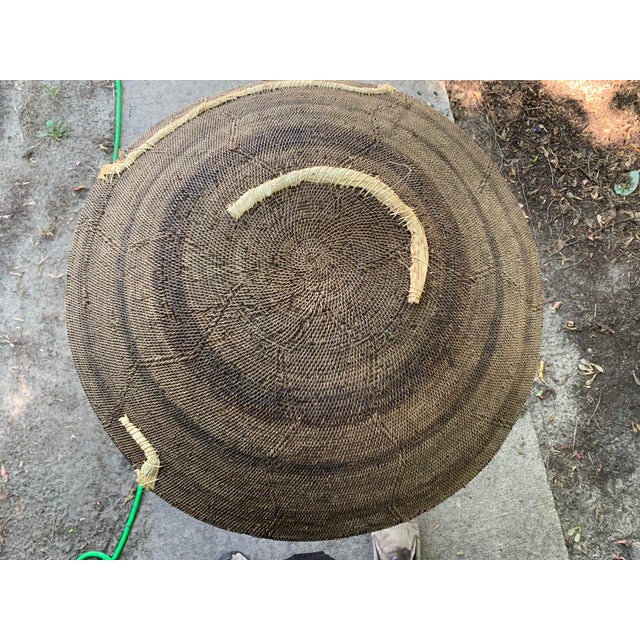 Set of 4 Large Vintage Zambian Makenge Tree Root Baskets - 23" to 24" For Sale - Image 10 of 12