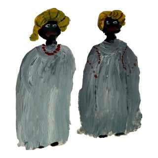 Ree Brown Gouache Painting of Two Choir Girls 1992 For Sale