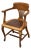 Captain’s Oak + Leather Armchair, Antique For Sale