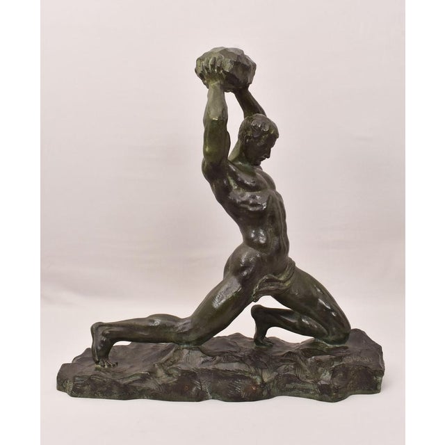 Alexandre Ouline, Art Deco Warrior Man, 20th Century, Bronze For Sale - Image 12 of 12