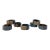 Vintage Two Tone Glazed Stoneware Napkin Rings, Set of 7 For Sale